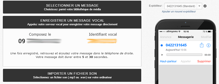 Dépôt de message vocal